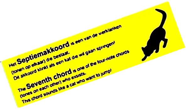 Septiemakkoord als 'kat in de sprong'/ Seventh chord like 'cat in the jump' Septiemakkoord als 'kat in de sprong'/ Seventh chord like 'cat in the jump'